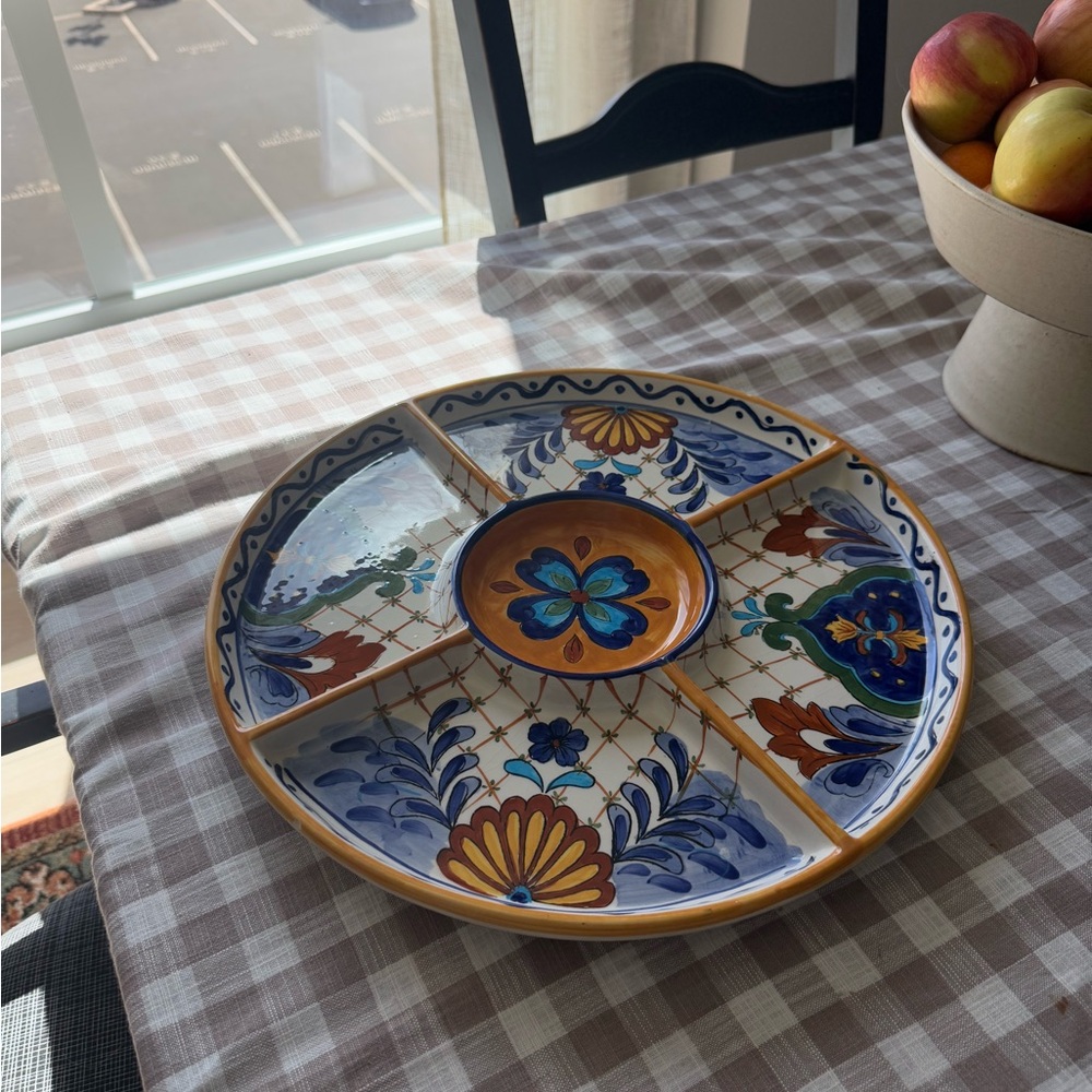 Vintage Ceramic 5-Part Divided Serving Tray